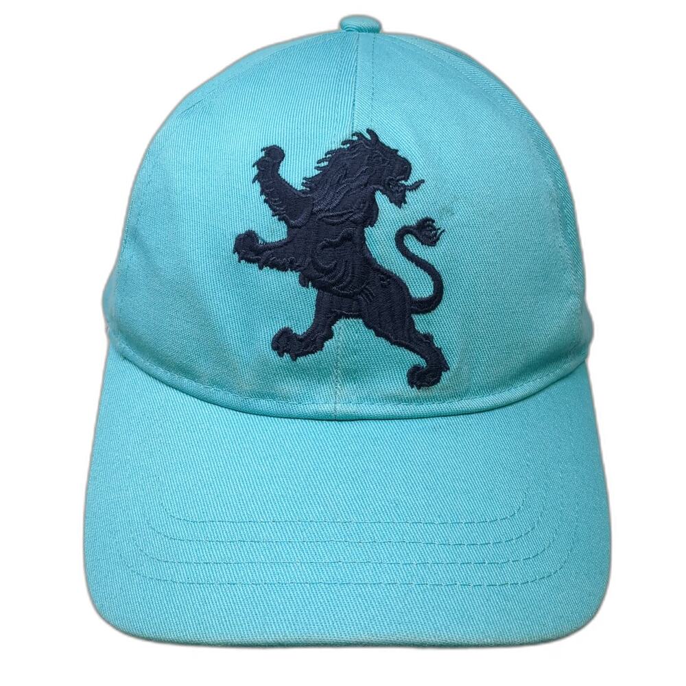 Express Baseball Cap Blue One Size Embroidered Lion Logo Slideback Cotton Hat